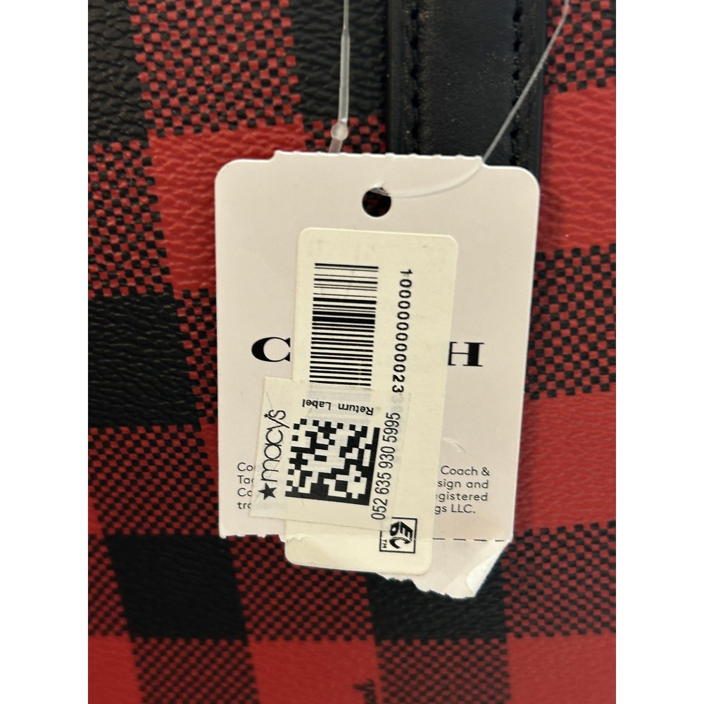 New With Tags Coach Gallery Tote in Buffalo Plaid Red Black C0204 - Picture 10 of 16